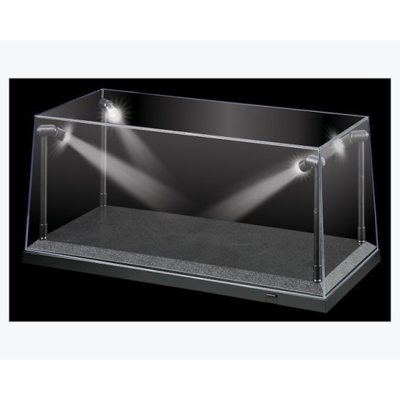DDA Display Case Box Show Case with LED Light Black Base for Diecast Models 1:18