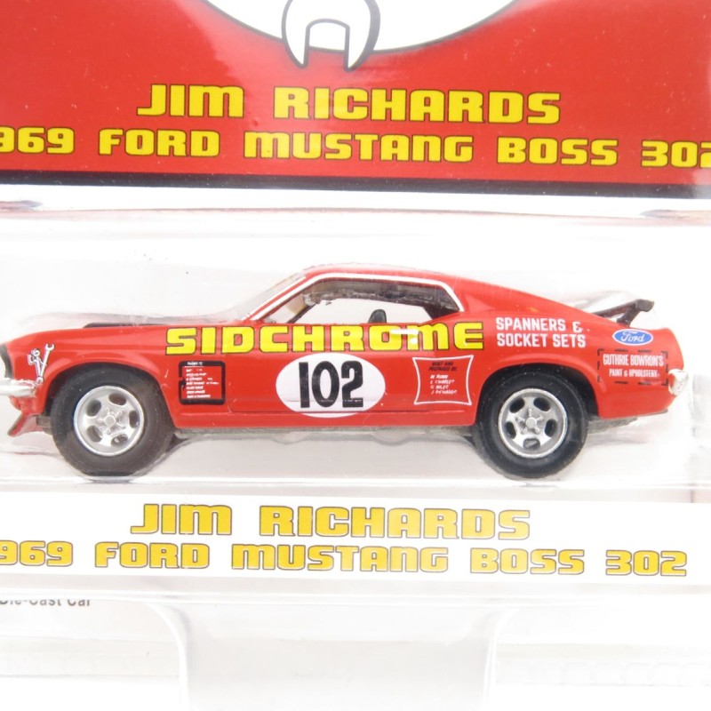 DDA GreenLight 51236 1969 Ford Mustang Boss 302 No 102 Jim Richards Sidchrome Racing - Scale 1:64