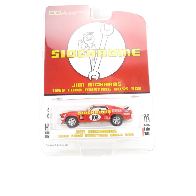 DDA GreenLight 51236 1969 Ford Mustang Boss 302 No 102 Jim Richards Sidchrome Racing - Scale 1:64