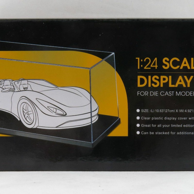 Display Case Box Show Case with Black Base for Diecast Models 1:24