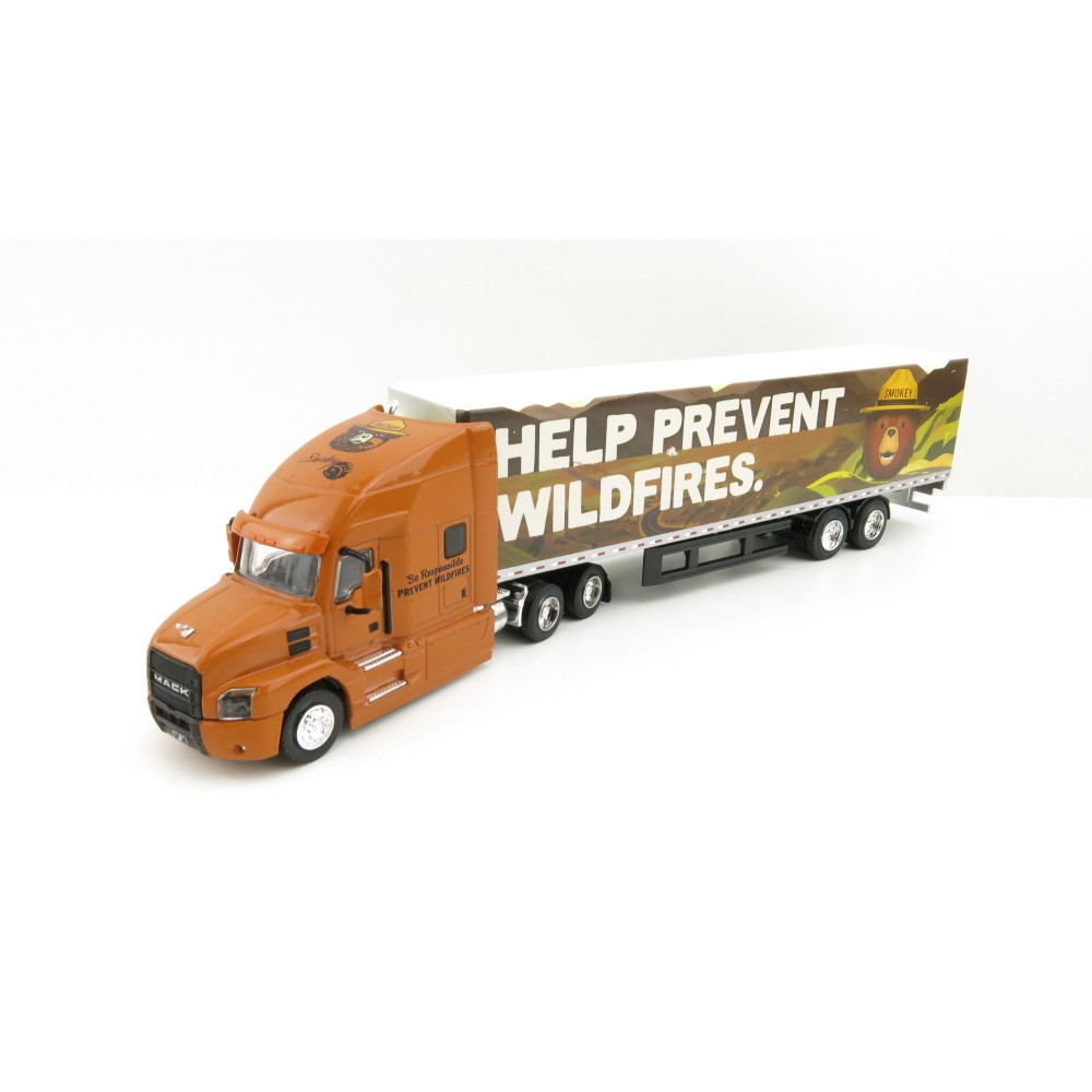 Greenlight 30323 - Mack Anthem 18 Wheeler with Trailer - Smokey Bear - 1:64 Scale