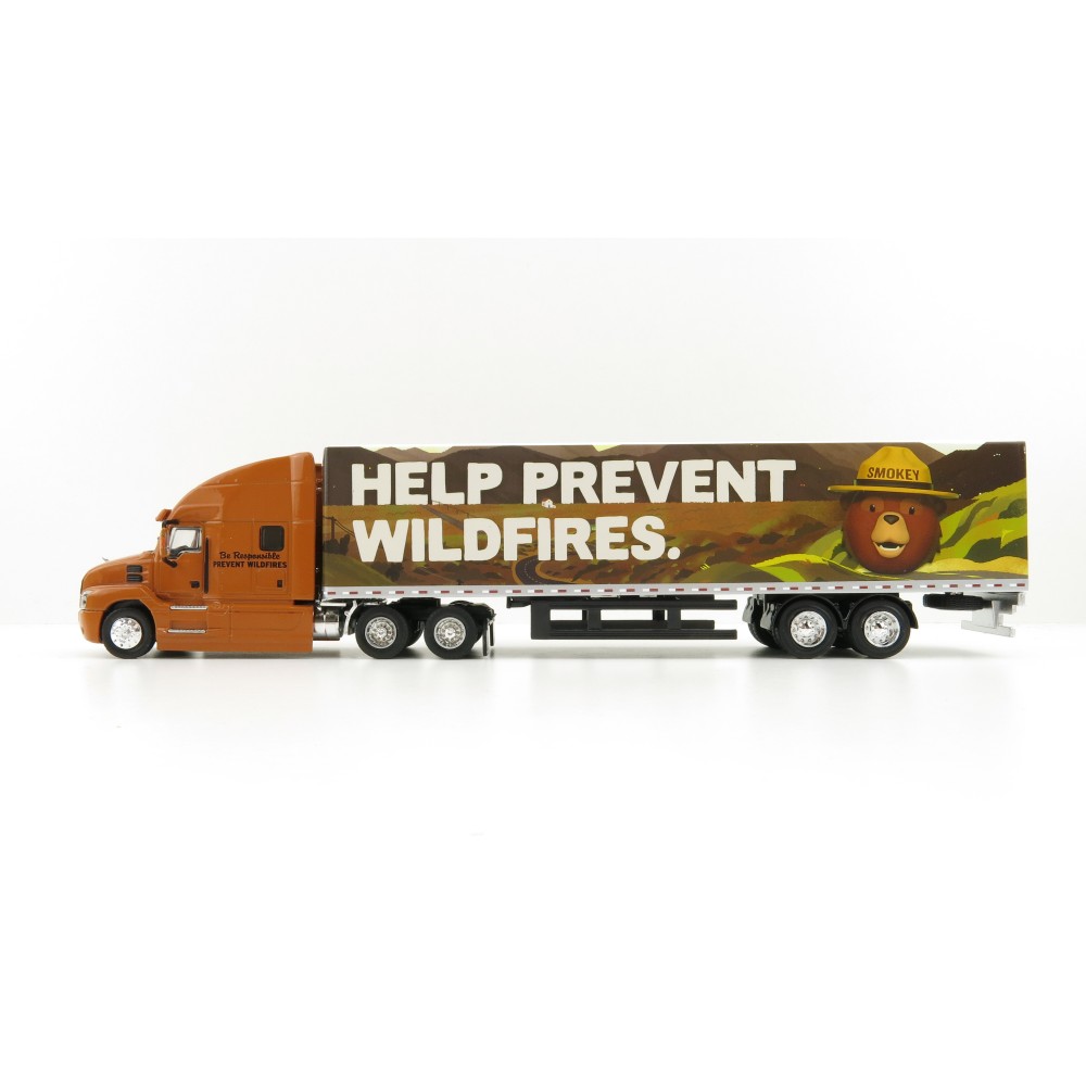 Greenlight 30323 - Mack Anthem 18 Wheeler with Trailer - Smokey Bear - 1:64 Scale