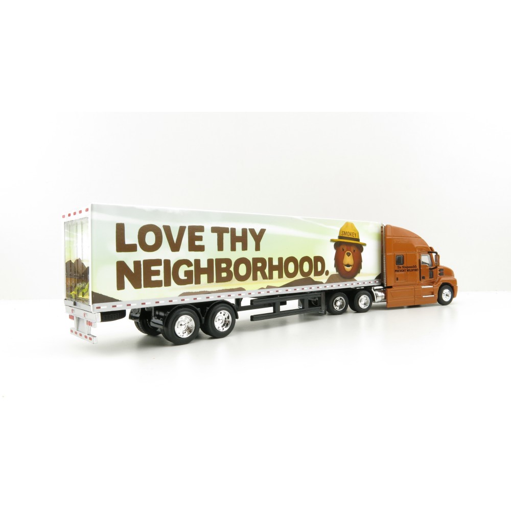 Greenlight 30323 - Mack Anthem 18 Wheeler with Trailer - Smokey Bear - 1:64 Scale