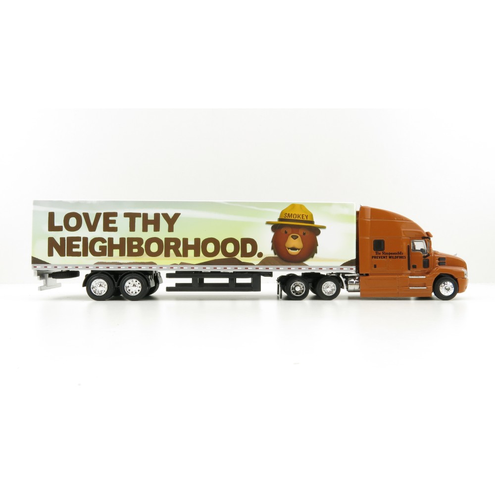 Greenlight 30323 - Mack Anthem 18 Wheeler with Trailer - Smokey Bear - 1:64 Scale