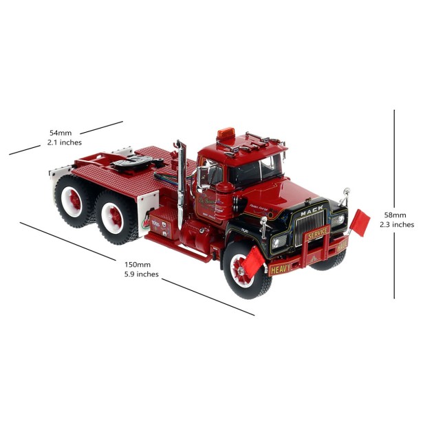 Heavy Haul Replicas HHR136C-1 - Heavy Haul 1988 Mack RD 686SX 6x4 Prime Mover DeBerardinis - Scale 1:50