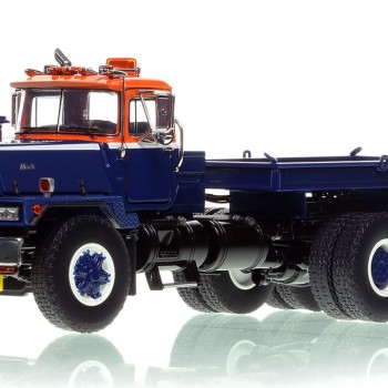 Heavy Haul Replicas ZHHR129B-2 - Heavy Haul Mack RD800 Tractor with Ballast Tray - Orange Blue over Black 1:50