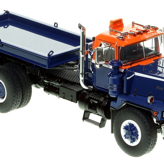 Heavy Haul Replicas ZHHR129B-2 - Heavy Haul Mack RD800 Tractor with Ballast Tray - Orange Blue over Black 1:50