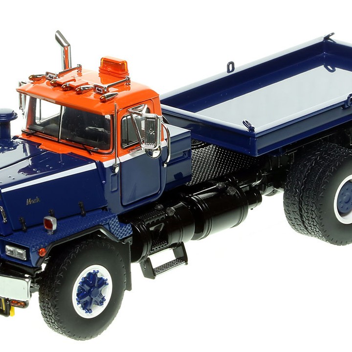 Heavy Haul Replicas ZHHR129B-2 - Heavy Haul Mack RD800 Tractor with Ballast Tray - Orange Blue over Black 1:50