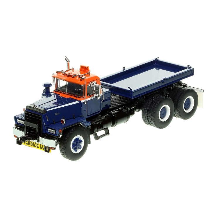 Heavy Haul Replicas ZHHR129B-2 - Heavy Haul Mack RD800 Tractor with Ballast Tray - Orange Blue over Black 1:50