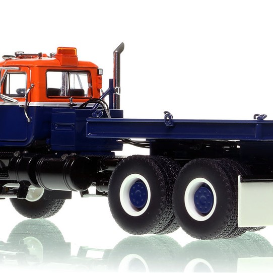 Heavy Haul Replicas ZHHR129B-2 - Heavy Haul Mack RD800 Tractor with Ballast Tray - Orange Blue over Black 1:50