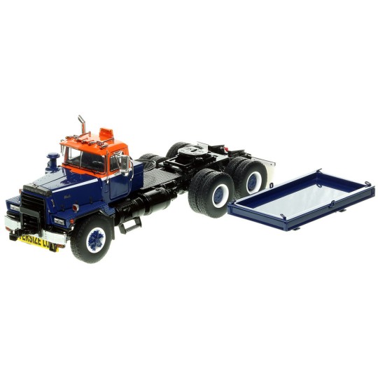Heavy Haul Replicas ZHHR129B-2 - Heavy Haul Mack RD800 Tractor with Ballast Tray - Orange Blue over Black 1:50