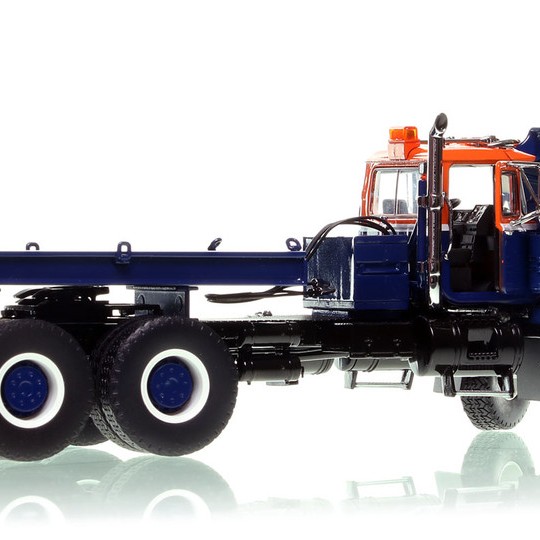 Heavy Haul Replicas ZHHR129B-2 - Heavy Haul Mack RD800 Tractor with Ballast Tray - Orange Blue over Black 1:50
