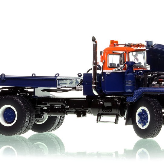 Heavy Haul Replicas ZHHR129B-2 - Heavy Haul Mack RD800 Tractor with Ballast Tray - Orange Blue over Black 1:50