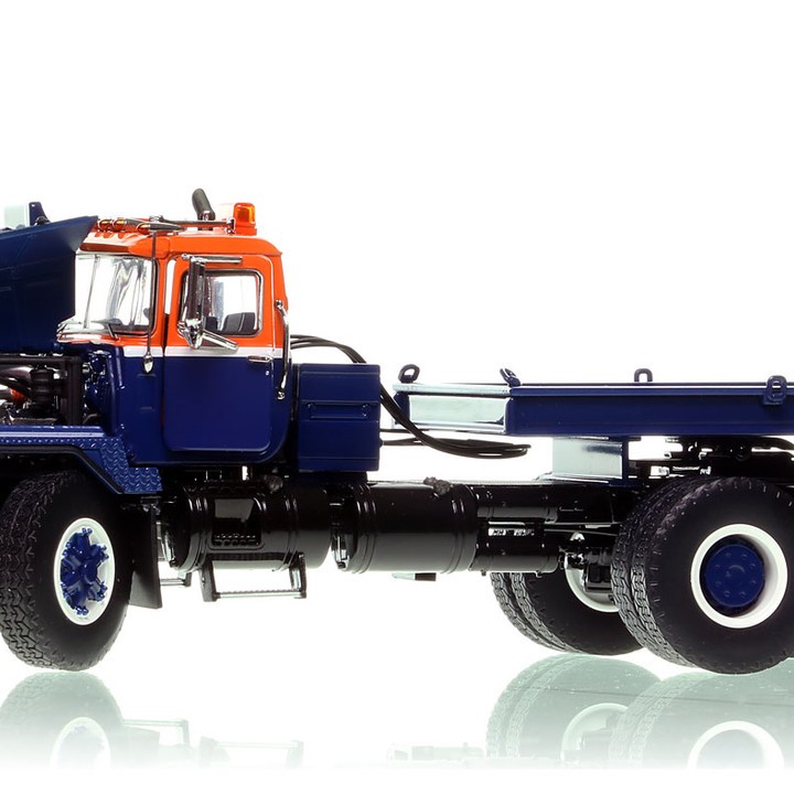 Heavy Haul Replicas ZHHR129B-2 - Heavy Haul Mack RD800 Tractor with Ballast Tray - Orange Blue over Black 1:50