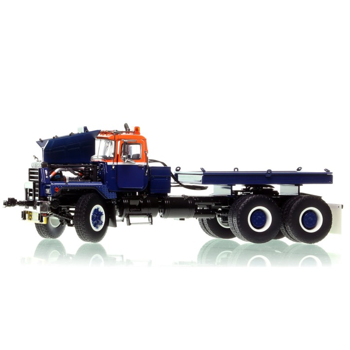 Heavy Haul Replicas ZHHR129B-2 - Heavy Haul Mack RD800 Tractor with Ballast Tray - Orange Blue over Black 1:50