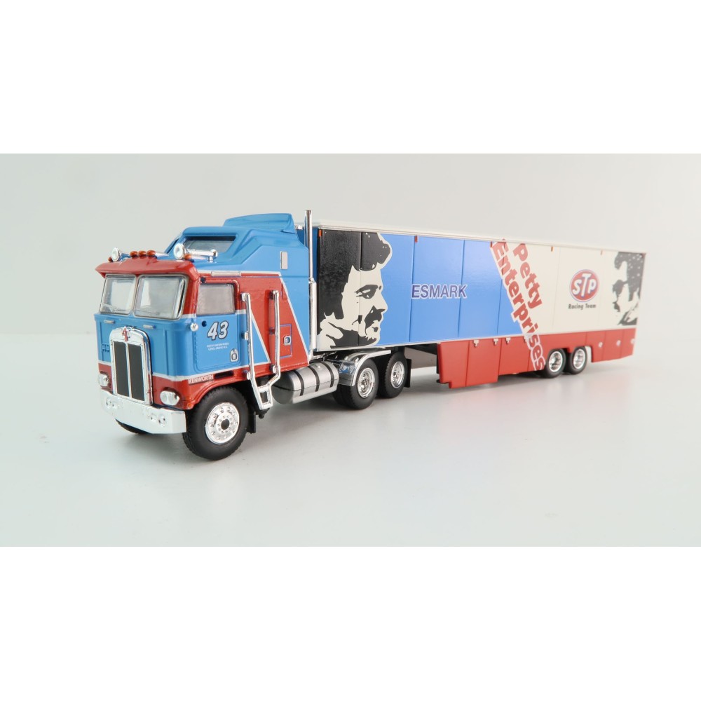 Brekina - 1980 Kenworth K100 Aerodyne with Racing Trailer - STP Racing Team Petty Enterprises - Scale 1:87