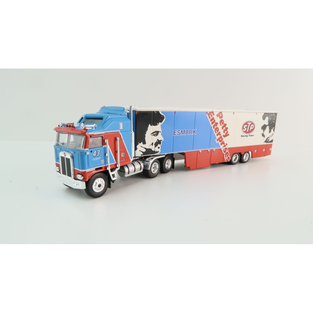 Brekina - 1980 Kenworth K100 Aerodyne with Racing Trailer - STP Racing Team Petty Enterprises - Scale 1:87