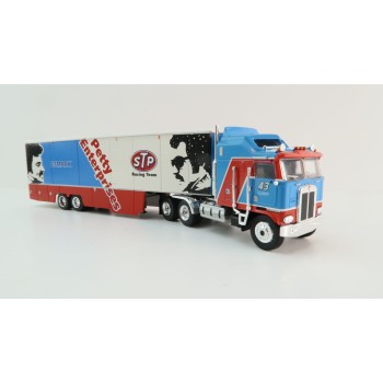 Brekina - 1980 Kenworth K100 Aerodyne with Racing Trailer - STP Racing Team Petty Enterprises - Scale 1:87
