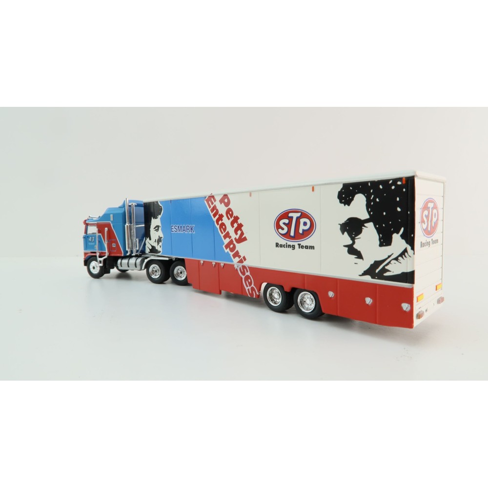 Brekina - 1980 Kenworth K100 Aerodyne with Racing Trailer - STP Racing Team Petty Enterprises - Scale 1:87