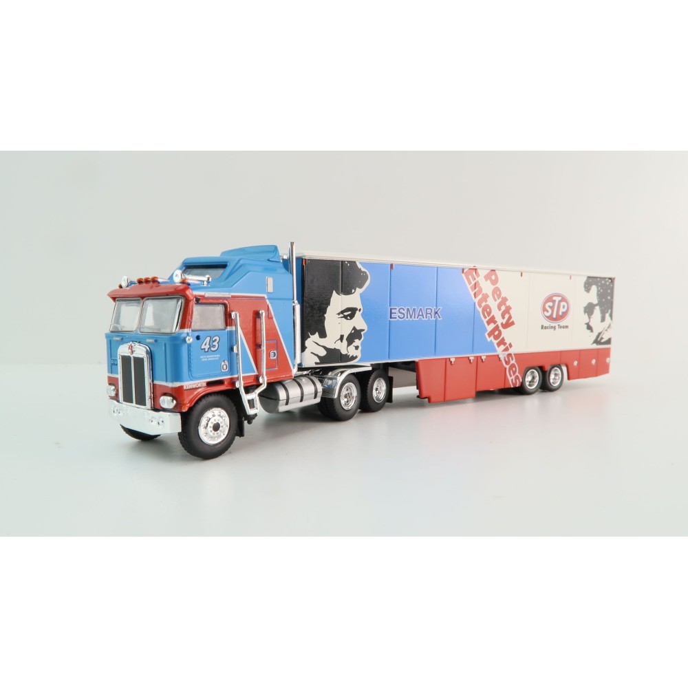 Brekina - 1980 Kenworth K100 Aerodyne with Racing Trailer - STP Racing Team Petty Enterprises - Scale 1:87
