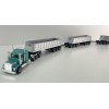 Promotex 006418 -  Kenworth W900 Tri Axle Prime Mover with Australian Dump Trailer Road Train & Dollies - Scale 1:87