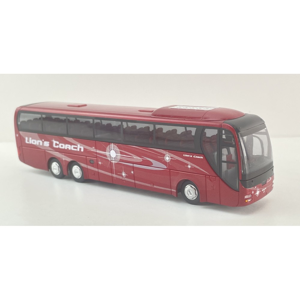 Rietze 64340 MAN Lion's Top Travel Coach Bus Red - Scale 1:87