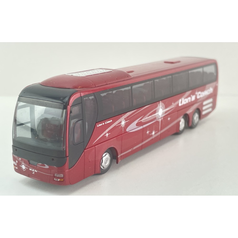 Rietze 64340 MAN Lion's Top Travel Coach Bus Red - Scale 1:87