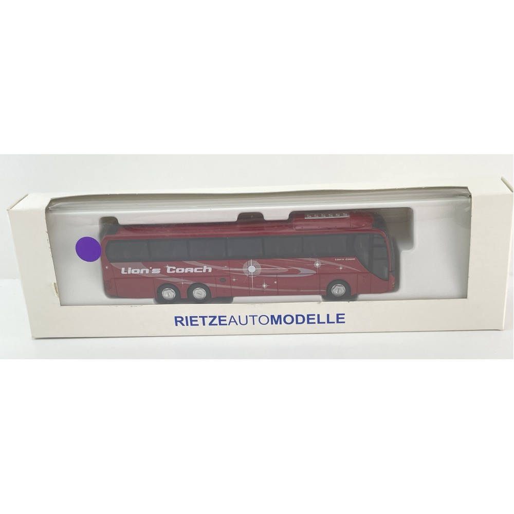 Rietze 64340 MAN Lion's Top Travel Coach Bus Red - Scale 1:87