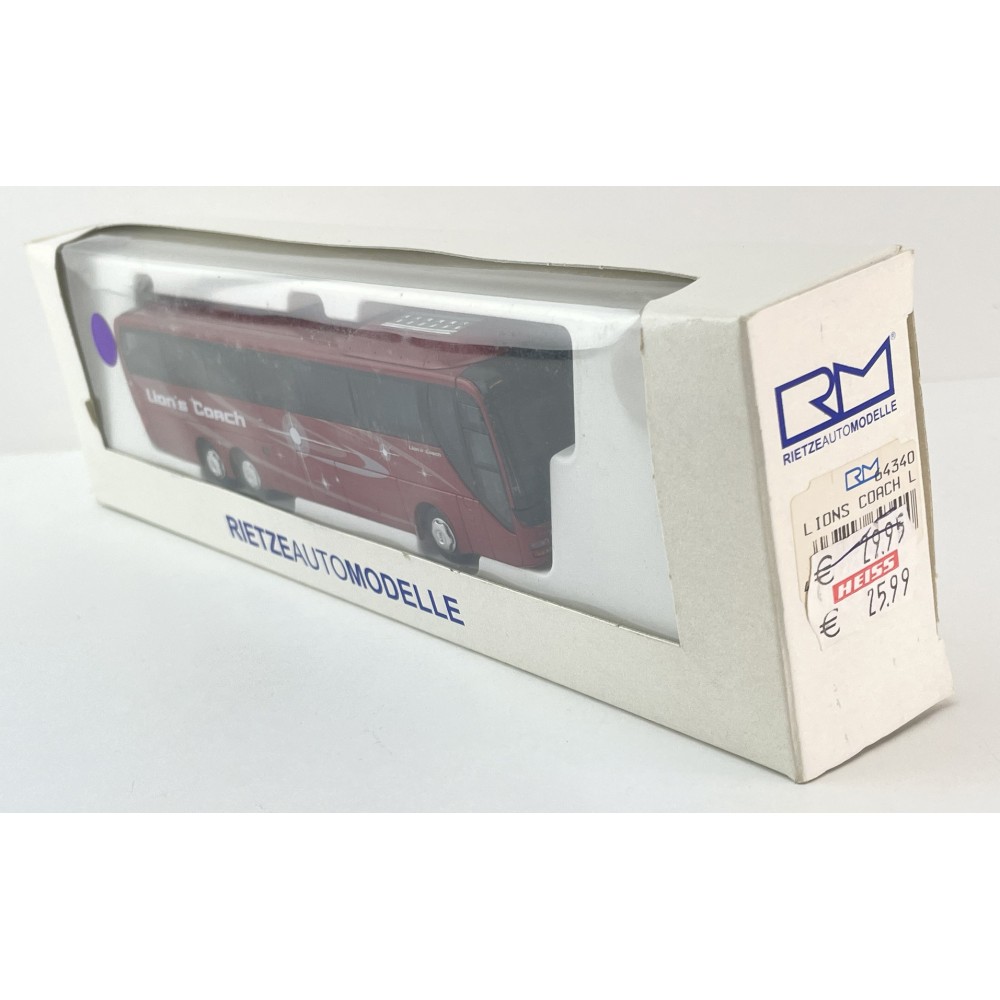 Rietze 64340 MAN Lion's Top Travel Coach Bus Red - Scale 1:87