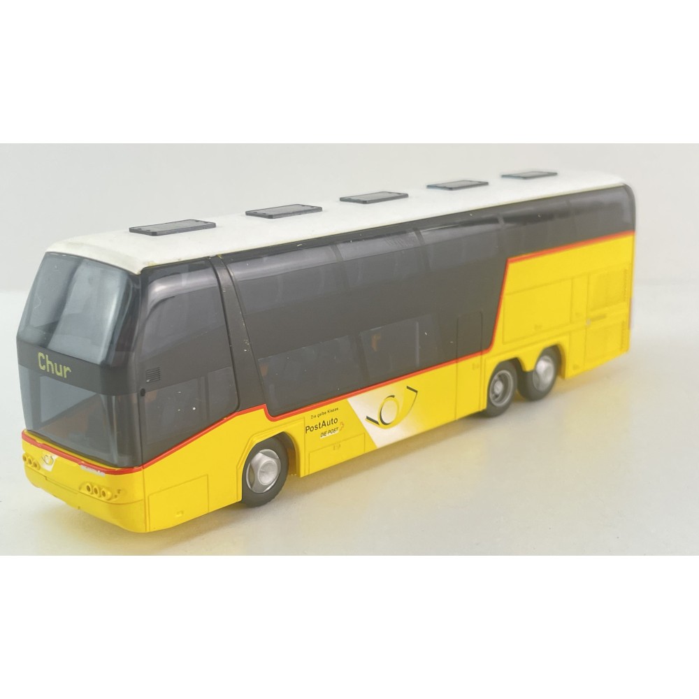 Rietze 65326 Neoplan Skyliner Double Decker Coach Bus Postauto Graubünden - Scale 1:87