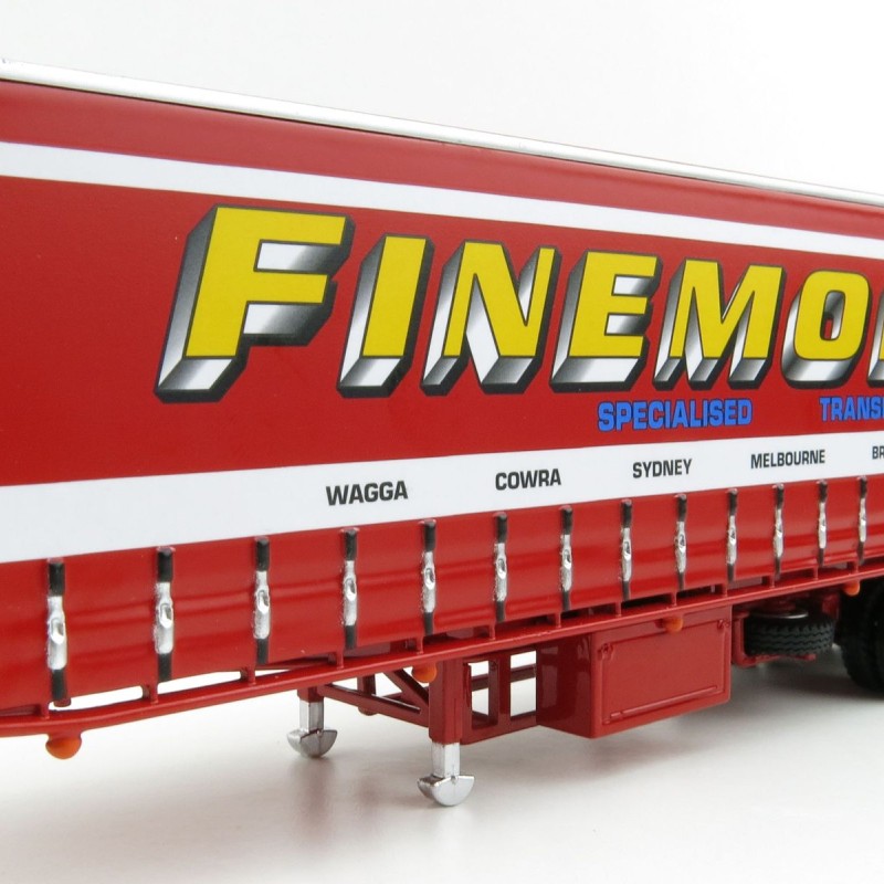 Highway Replicas 12018 Australian Kenworth K100 Prime Mover Freight Semi Tautliner Finemores Transport Scale 1:64