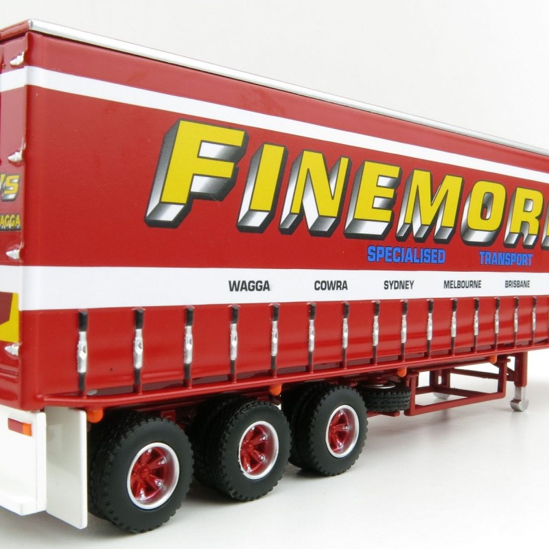 Highway Replicas 12018 Australian Kenworth K100 Prime Mover Freight Semi Tautliner Finemores Transport Scale 1:64