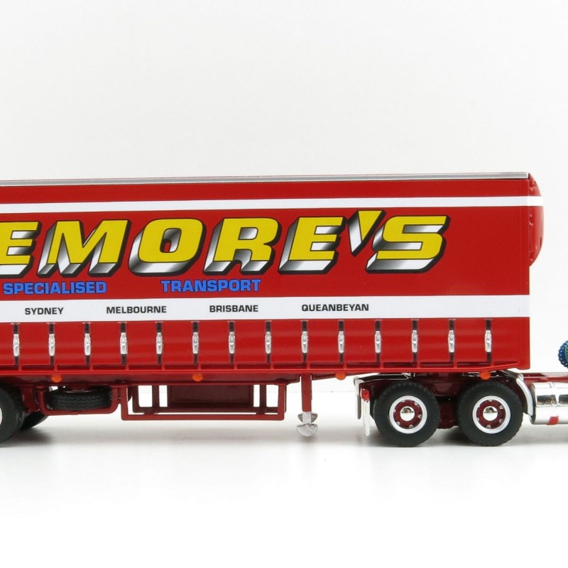 Highway Replicas 12018 Australian Kenworth K100 Prime Mover Freight Semi Tautliner Finemores Transport Scale 1:64