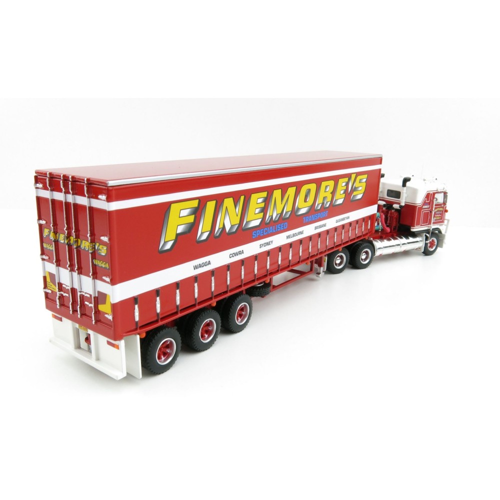Highway Replicas 12018 Australian Kenworth K100 Prime Mover Freight Semi Tautliner Finemores Transport Scale 1:64
