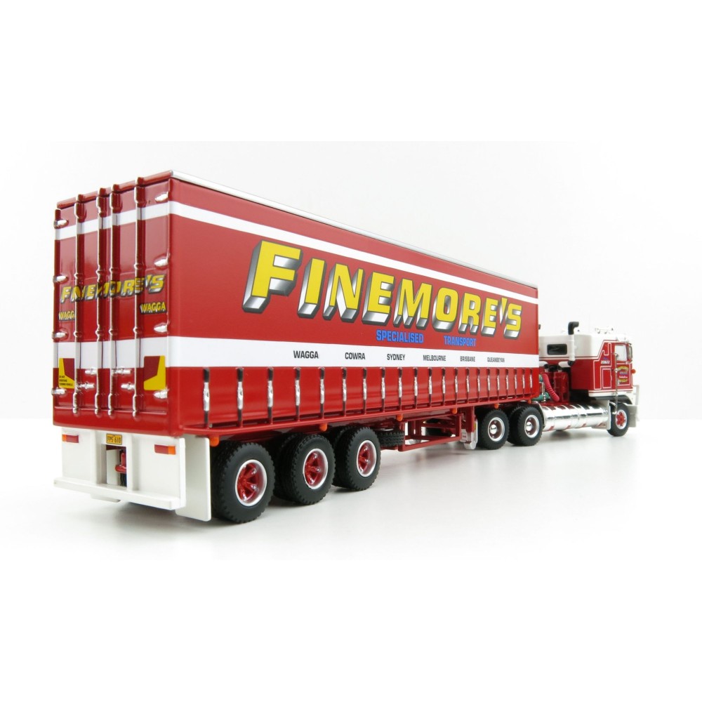 Highway Replicas 12018 Australian Kenworth K100 Prime Mover Freight Semi Tautliner Finemores Transport Scale 1:64