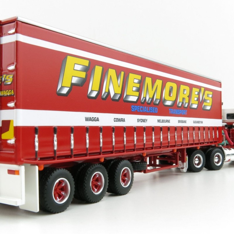 Highway Replicas 12018 Australian Kenworth K100 Prime Mover Freight Semi Tautliner Finemores Transport Scale 1:64