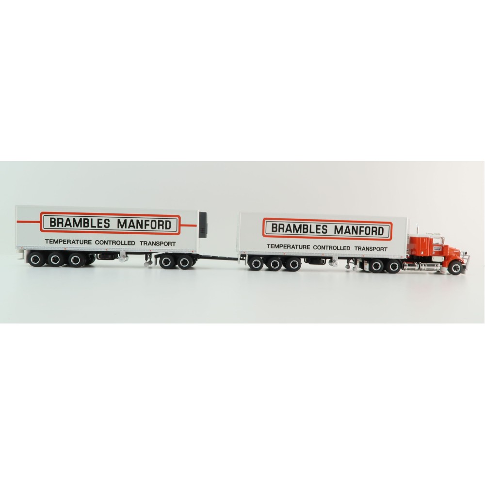 Highway Replicas 12030 Kenworth SAR Truck Double Freight Road Train Brambles Manford Scale 1:64