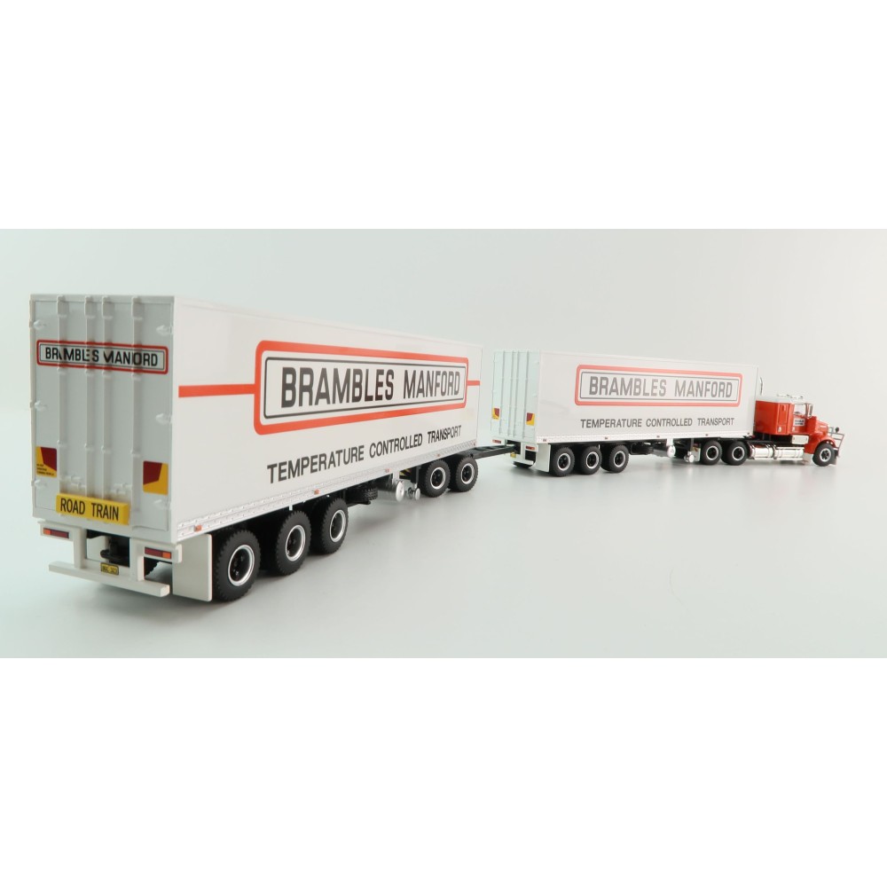 Highway Replicas 12030 Kenworth SAR Truck Double Freight Road Train Brambles Manford Scale 1:64