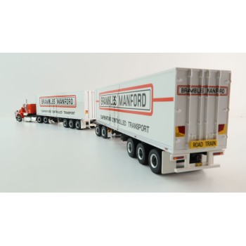 Highway Replicas 12030 Kenworth SAR Truck Double Freight Road Train Brambles Manford Scale 1:64