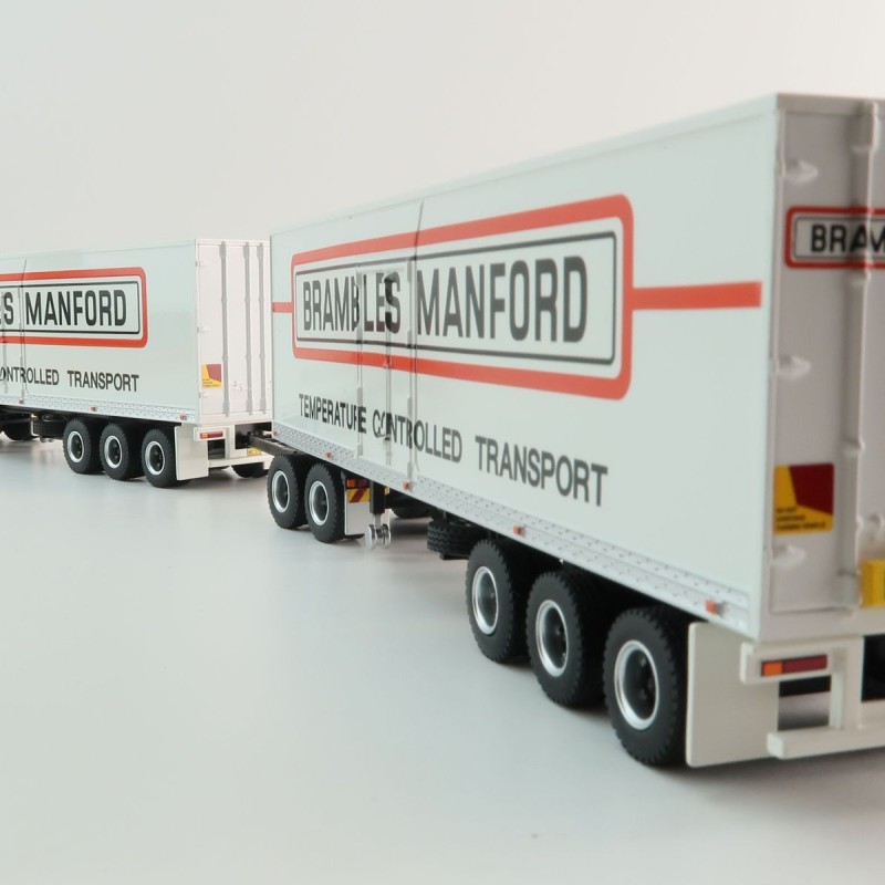 Highway Replicas 12030 Kenworth SAR Truck Double Freight Road Train Brambles Manford Scale 1:64