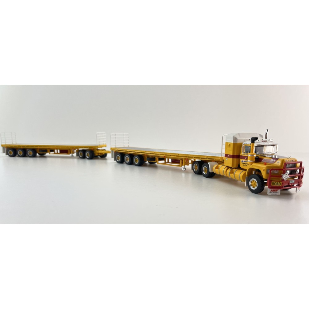 Highway Replicas 12031 Australian Mack Valueliner Truck Flat Top Road Train Neil Mansell Transport - Scale 1:64 