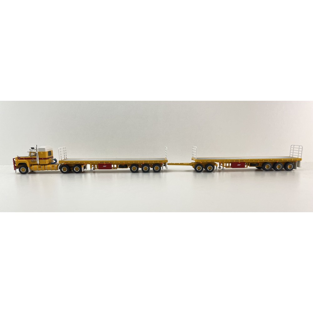 Highway Replicas 12031 Australian Mack Valueliner Truck Flat Top Road Train Neil Mansell Transport - Scale 1:64 