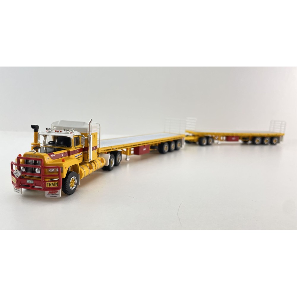 Highway Replicas 12031 Australian Mack Valueliner Truck Flat Top Road Train Neil Mansell Transport - Scale 1:64 