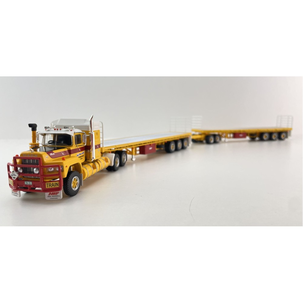 Highway Replicas 12031 Australian Mack Valueliner Truck Flat Top Road Train Neil Mansell Transport - Scale 1:64 