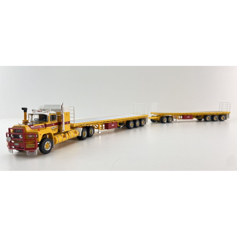 Highway Replicas 12031 Australian Mack Valueliner Truck Flat Top Road Train Neil Mansell Transport - Scale 1:64 