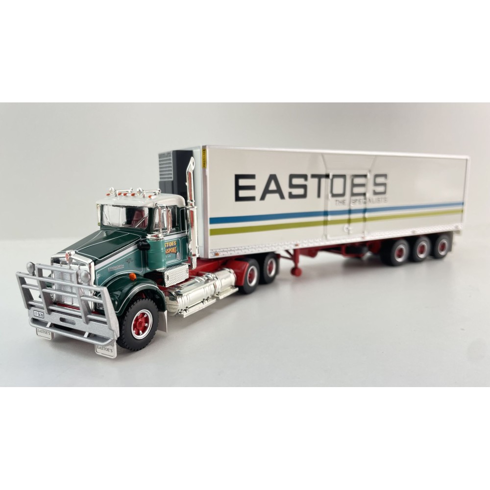 Highway Replicas 12032 Australian Kenworth SAR Day Cab Prime Mover Freight Reefer Semi Box Trailer Eastoe's Transport Scale 1:64