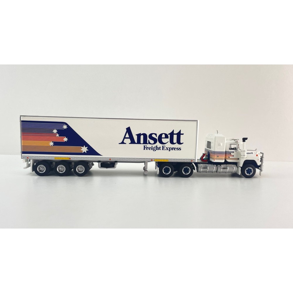 Highway Replicas 12036 Australian Mack Valueliner V8 Prime Mover Freight Semi Box Trailer Ansett Freight Scale 1:64