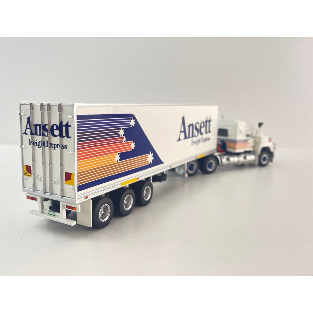 Highway Replicas 12036 Australian Mack Valueliner V8 Prime Mover Freight Semi Box Trailer Ansett Freight Scale 1:64