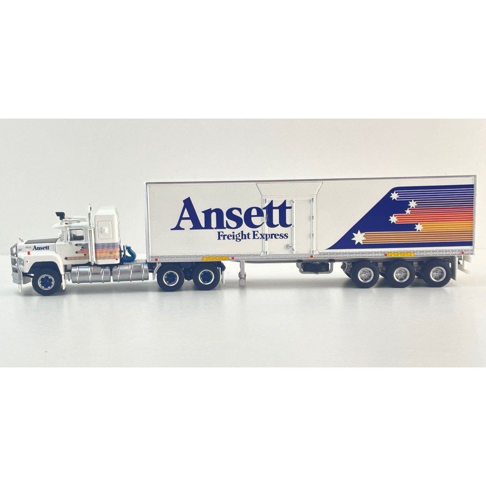 Highway Replicas 12036 Australian Mack Valueliner V8 Prime Mover Freight Semi Box Trailer Ansett Freight Scale 1:64