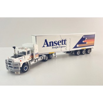 Highway Replicas 12036 Australian Mack Valueliner V8 Prime Mover Freight Semi Box Trailer Ansett Freight Scale 1:64